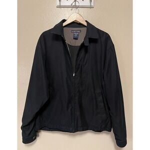 ExOfficio Travel Black Tan Polyester Full Zip Jacket Many Pockets Men's Size L